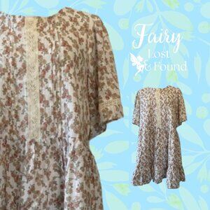 🍄50% JOE FRESH Floral White & Pink Mini Dress sz M